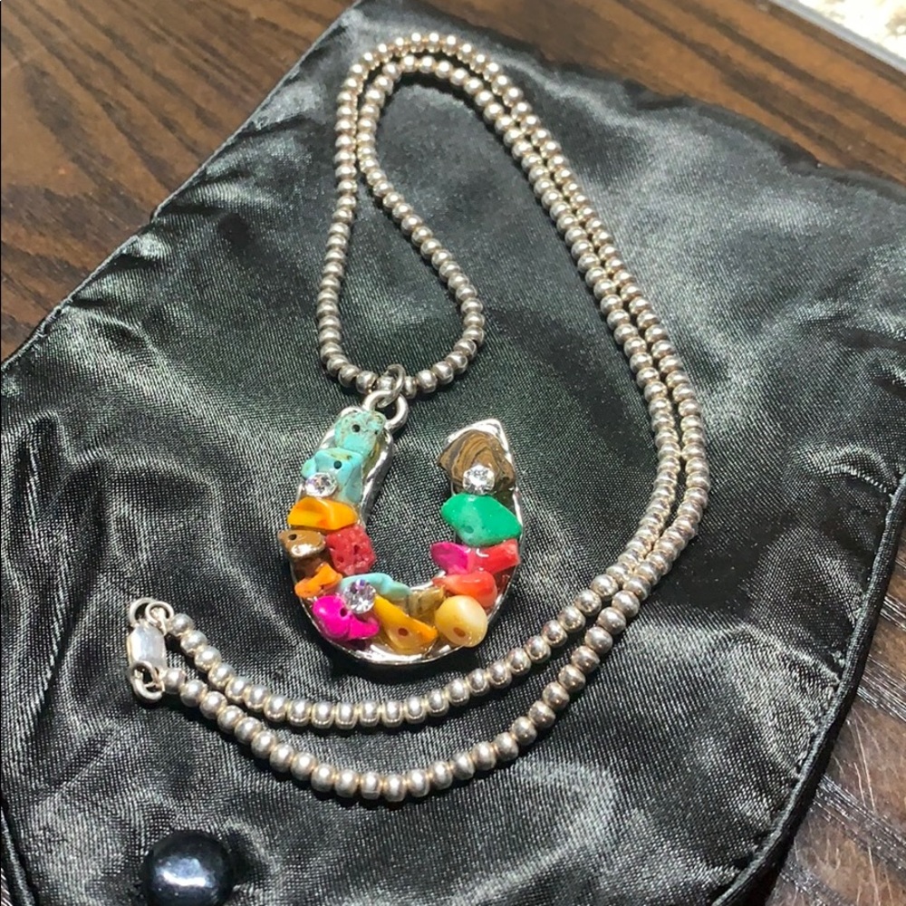Sterling silver horseshoe necklace